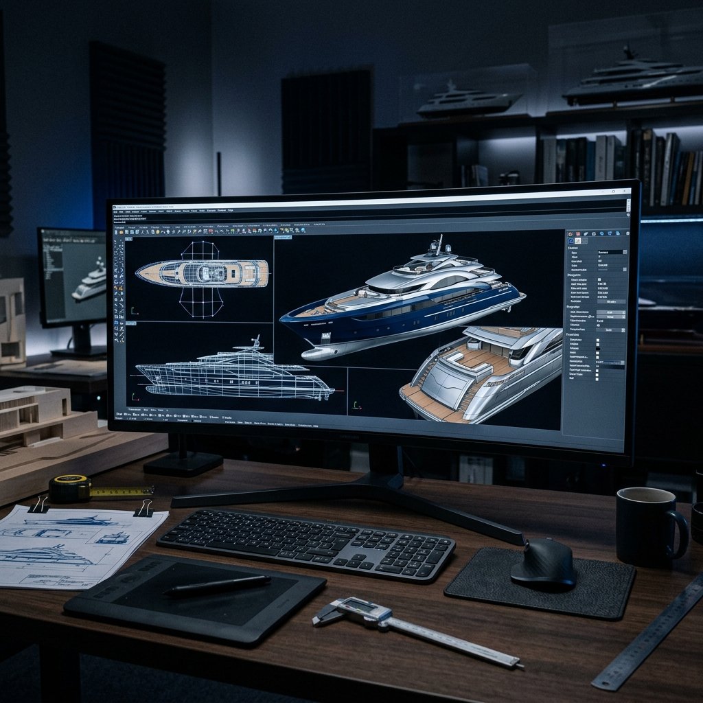 Yat tasarımı ve denizcilik mühendisliği — 3D modelleme ve teknik çizim hizmeti